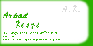 arpad keszi business card